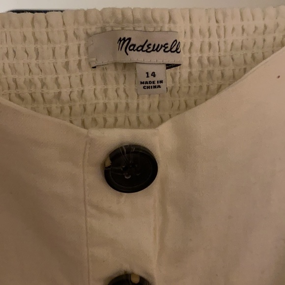 White Smocked Back Madewell Mini Dress - Picture 4 of 5